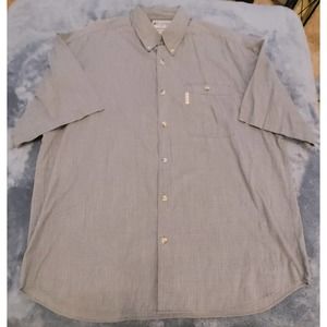 Columbia Men's XL‎ Short Sleeve Button-up Shirt Gray Plaid